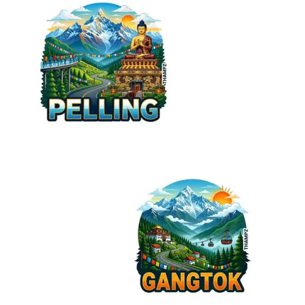 Pelling & Gangtok Fridge Magnet – Sikkim Travel Souvenir & Collectible