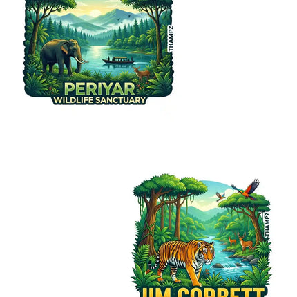 Periyar Wildlife Sanctuary Jim Corbett 3D Embossed Flexible Fridge Magnet