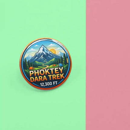 Phoktey Dara Trek Mountain Camping Pin Badge – Adventure Travel Souvenir