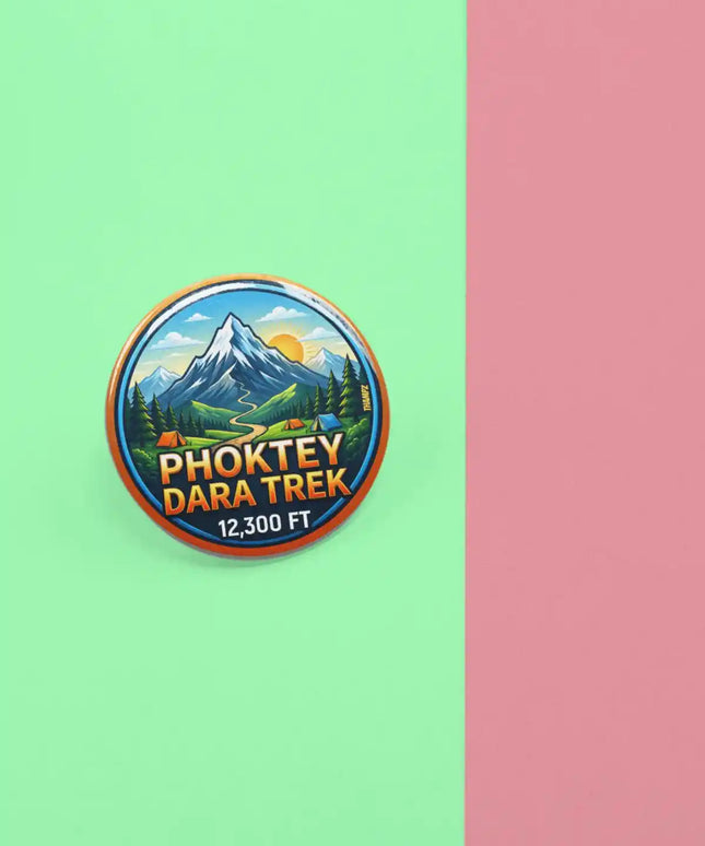 Phoktey Dara Trek Mountain Camping Pin Badge – Adventure Travel Souvenir