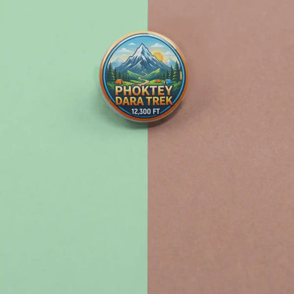 Phoktey Dara Trek Mountain Camping Pin Badge – Adventure Travel Souvenir