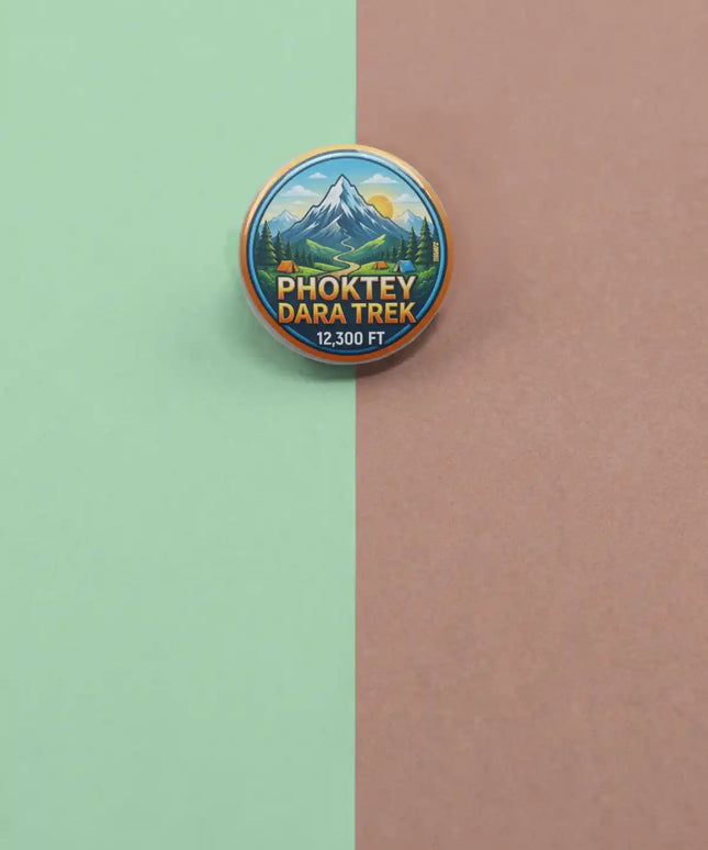 Phoktey Dara Trek Mountain Camping Pin Badge – Adventure Travel Souvenir