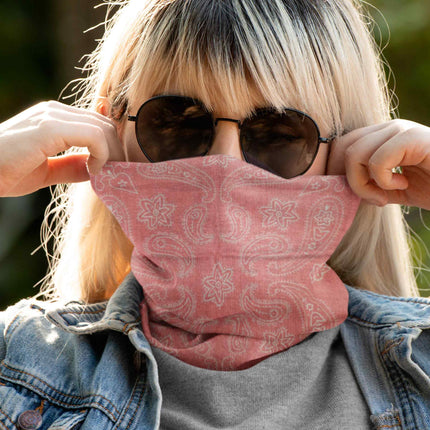 Pink Paisley Seamless Unisex Bandana