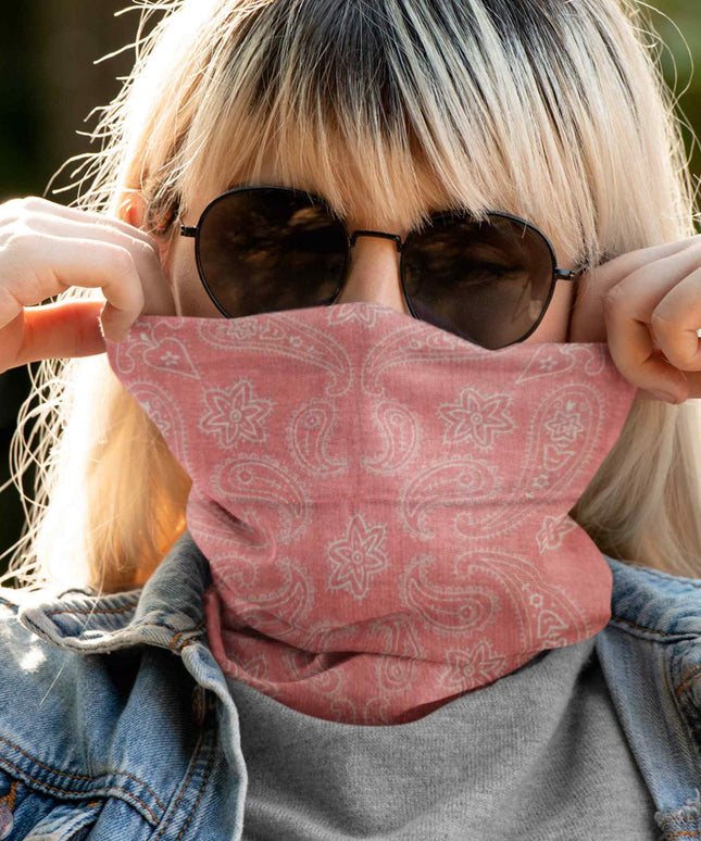 Pink Paisley Seamless Unisex Bandana