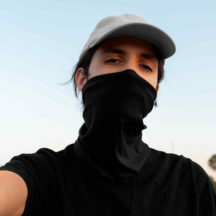 Plain Black Seamless Unisex Bandana
