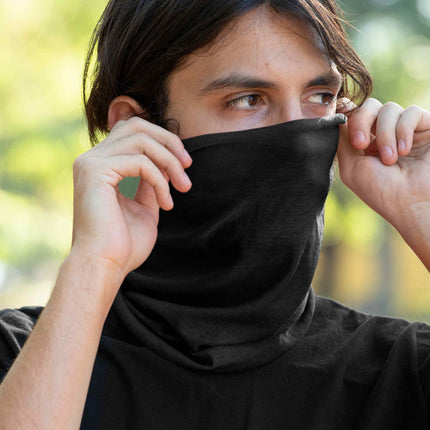 Plain Black Seamless Unisex Bandana