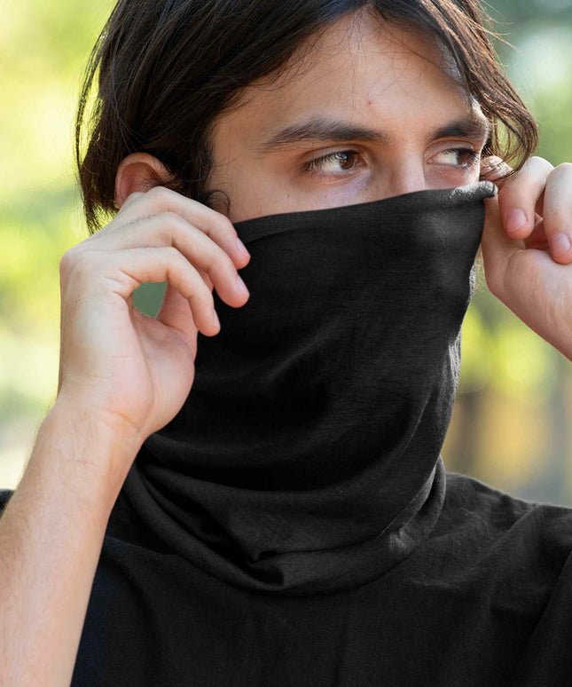Plain Black Seamless Unisex Bandana