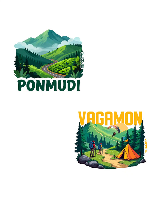 ponmudi  vagamon premium matte vinyl stickers combo set of 2 die cut premium travel souvenir