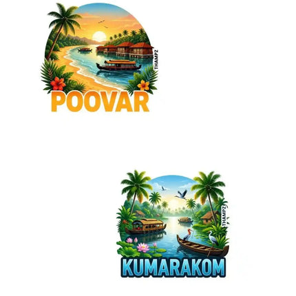 Poovar & Kumarakom Fridge Magnet – Kerala Travel Souvenir & Collectible