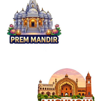 Prem Mandir Lucknow 3D Embossed Flexible Fridge Magnet