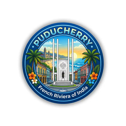 Puducherry French War Memorial Pin Badge – Coastal Travel Souvenir