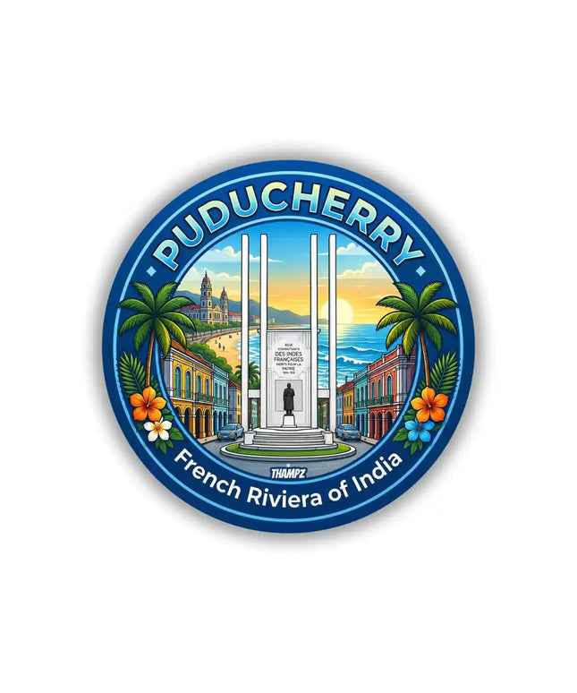 Puducherry French War Memorial Pin Badge – Coastal Travel Souvenir