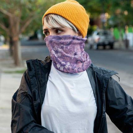 Purple Floral Artistic Seamless Unisex Bandana