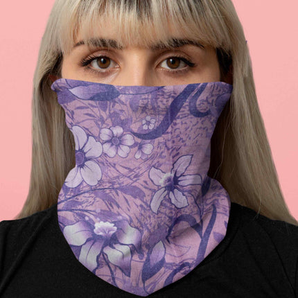Purple Floral Artistic Seamless Unisex Bandana