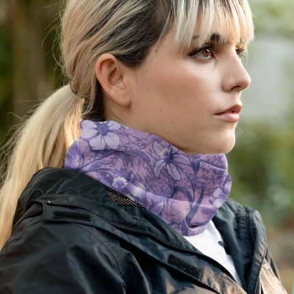 Purple Floral Artistic Seamless Unisex Bandana