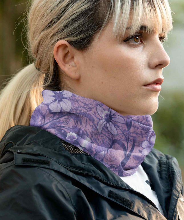 Purple Floral Artistic Seamless Unisex Bandana