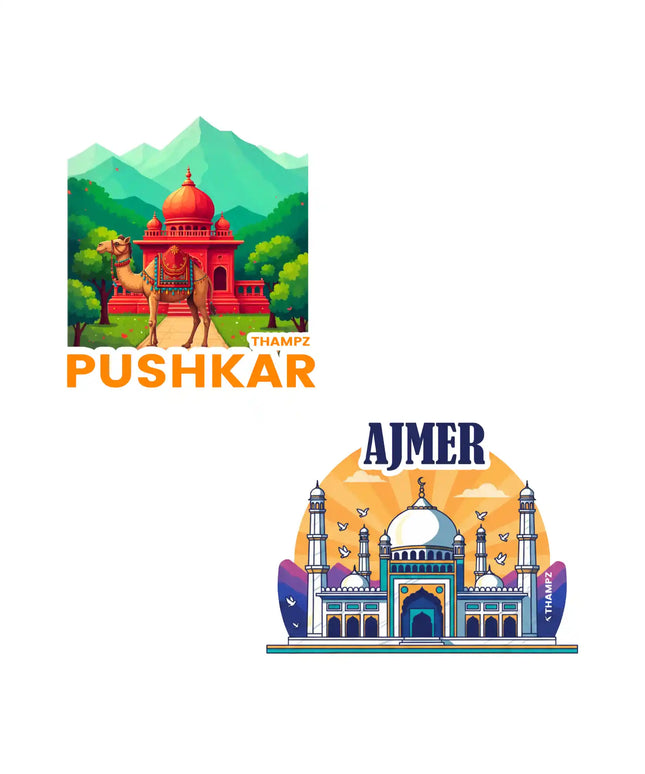 pushkar  ajmer 3d embossed flexible fridge magnet combo set of 2 05mm premium travel souvenir