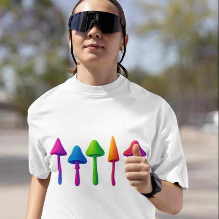 Rainbow Mushroom Oversized T-Shirt
