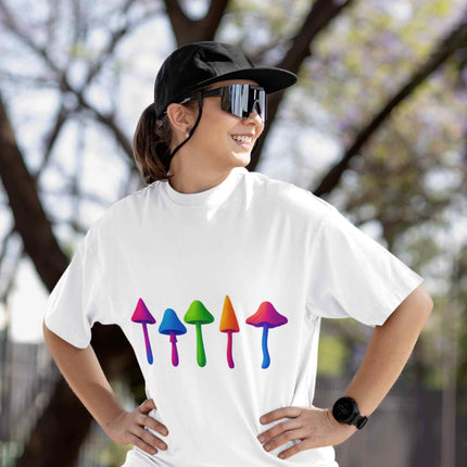 Rainbow Mushroom Oversized T-Shirt