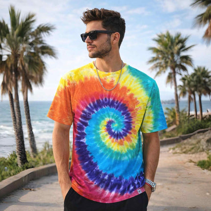 Rainbow Spiral Unisex Tie Dye T Shirt