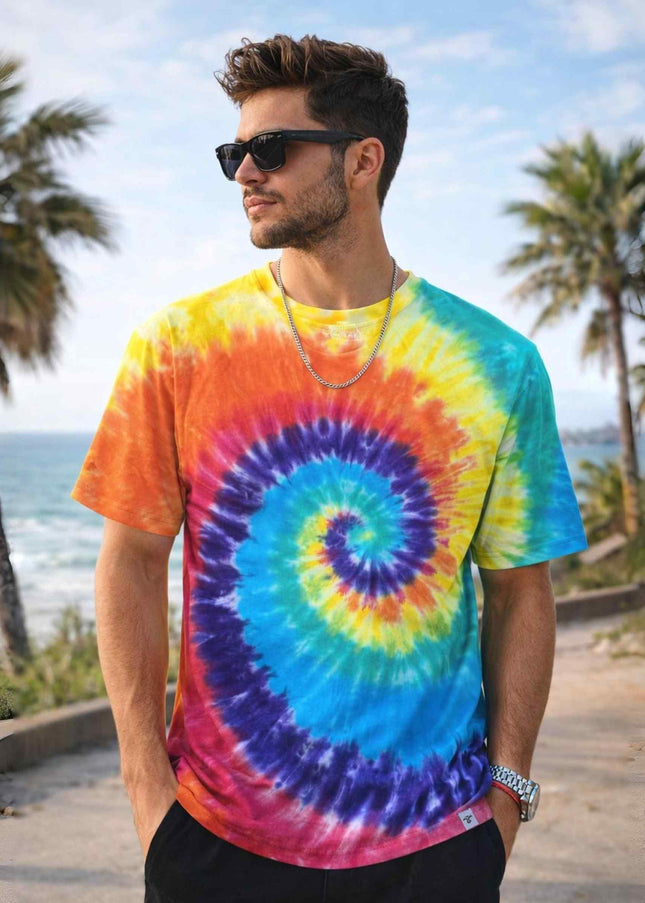 Rainbow Spiral Unisex Tie Dye T Shirt