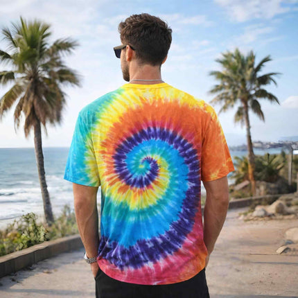 Rainbow Spiral Unisex Tie & Dye T-Shirt