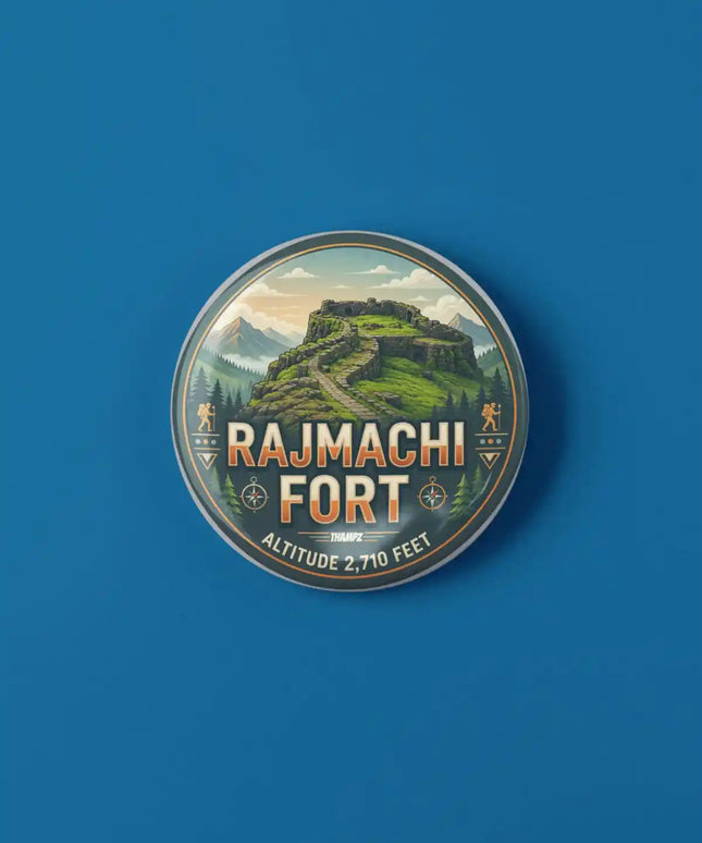 Rajmachi Fort Trek Pin Badge – Historic Fort Travel Souvenir