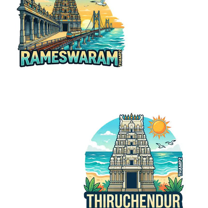 Rameswaram Thiruchendur 3D Embossed Flexible Fridge Magnet