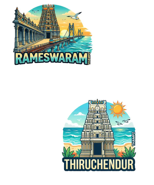 Rameswaram Thiruchendur 3D Embossed Flexible Fridge Magnet