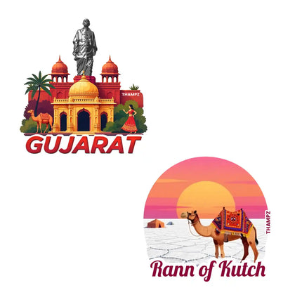 rann of kutch  gujarat premium matte vinyl stickers combo set of 2 die cut premium travel souvenir