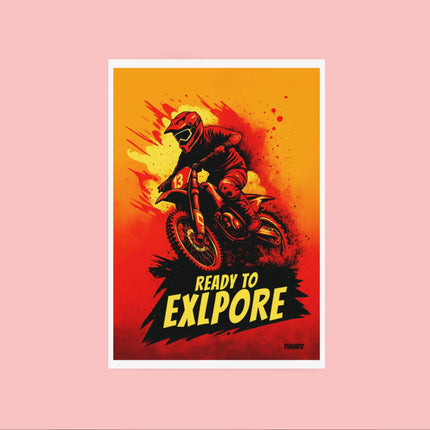 Ready To Explore Fiery Dirt Bike Adventure Poster