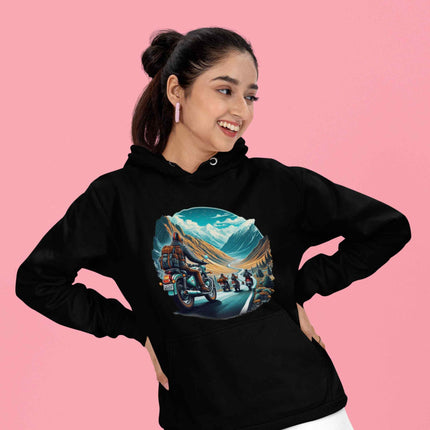 Ride Beyond Borders Black Hoodie Adventure Rider Hoodie