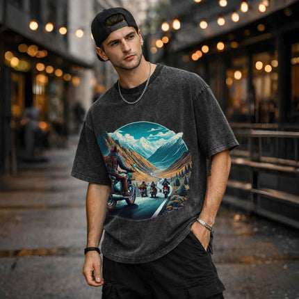 Ride Beyond Borders Oversized Unisex Acid Wash T-Shirt