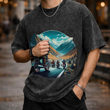 Ride Beyond Borders Oversized Unisex Acid Wash T-Shirt