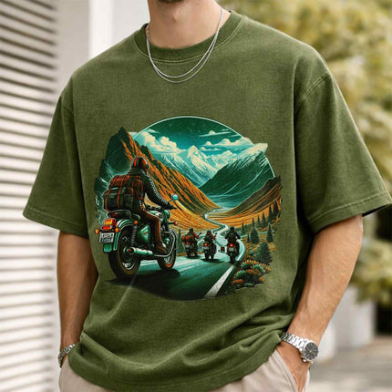 Ride Beyond Borders Oversized Unisex Acid Wash T-Shirt