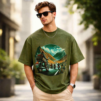 Ride Beyond Borders Oversized Unisex Acid Wash T-Shirt