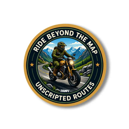 Ride Beyond the Map Motorcycle Pin Badge – Adventure Travel Souvenir