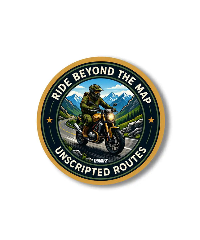 Ride Beyond the Map Motorcycle Pin Badge – Adventure Travel Souvenir