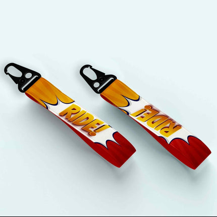 RIDE! Red-Orange Keyring
