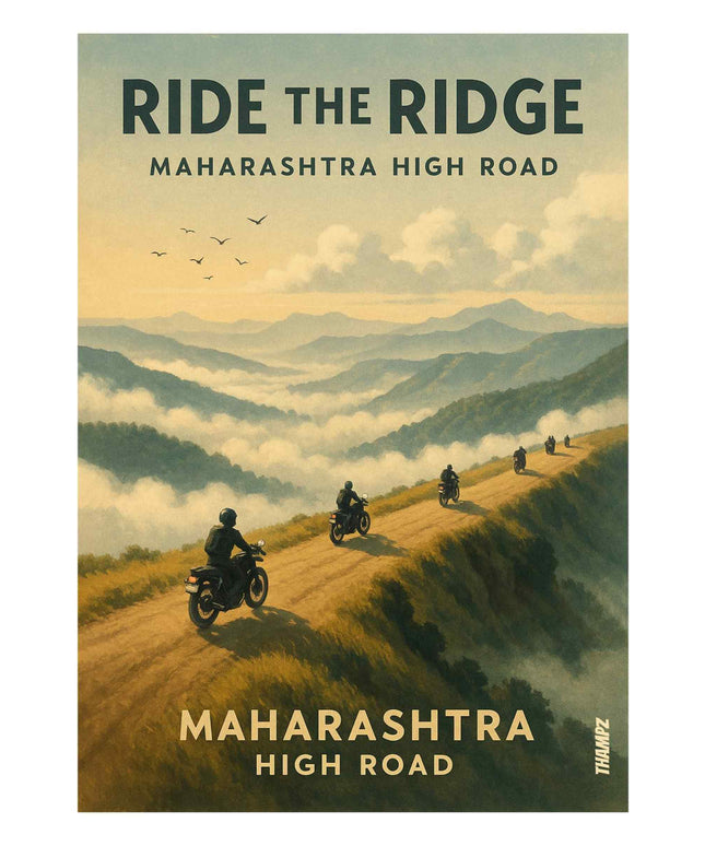 Ride the Ridge – Maharashtra High Road Travel Poster