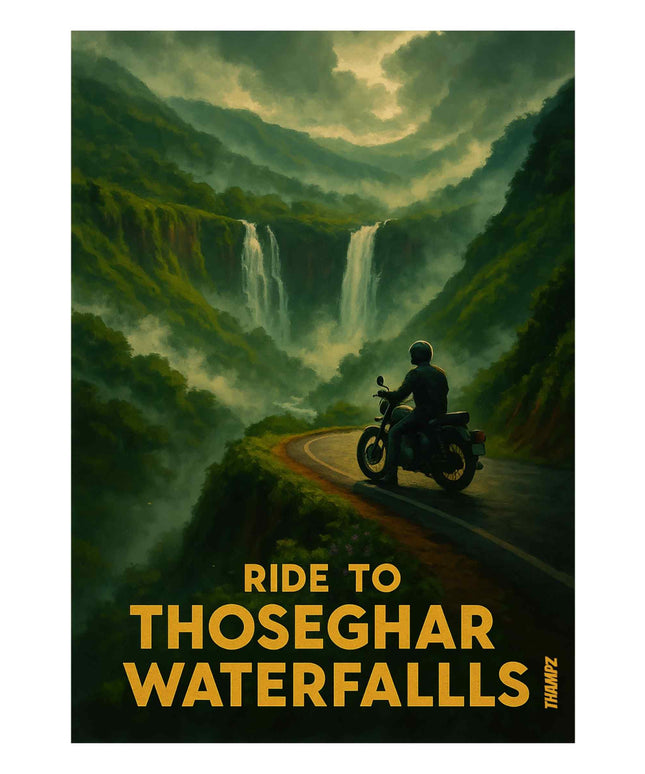 Ride To Thoseghar Waterfalls Poster Monsoon Rider Escape