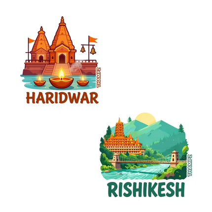 rishikesh  haridwar 3d embossed flexible fridge magnet combo set of 2 05mm premium travel souvenir