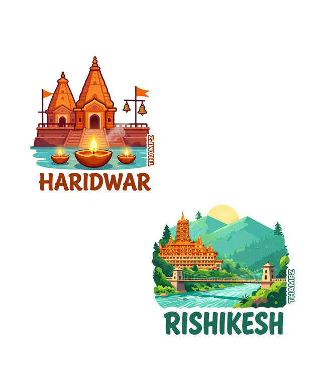 rishikesh  haridwar 3d embossed flexible fridge magnet combo set of 2 05mm premium travel souvenir