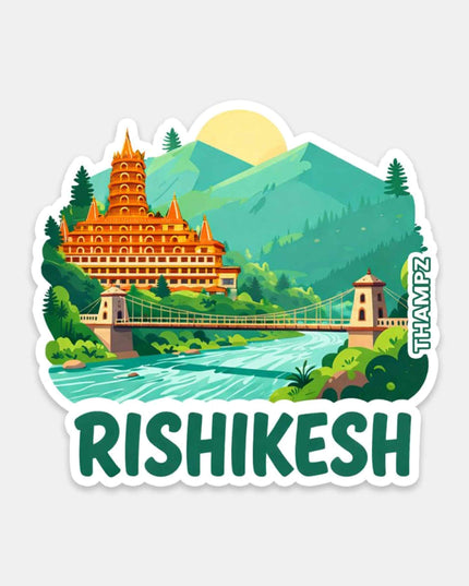 Rishikesh Spiritual Riverside Vinyl Sticker