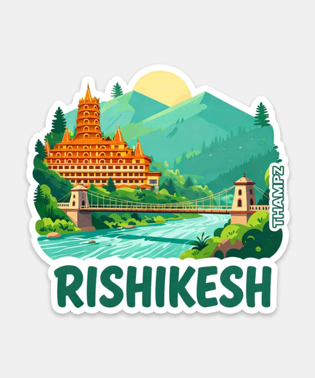 Rishikesh Spiritual Riverside Vinyl Sticker