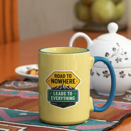 Road to Nowhere Leads to Everything - Travel Inspiration Glossy Vinyl Sticker