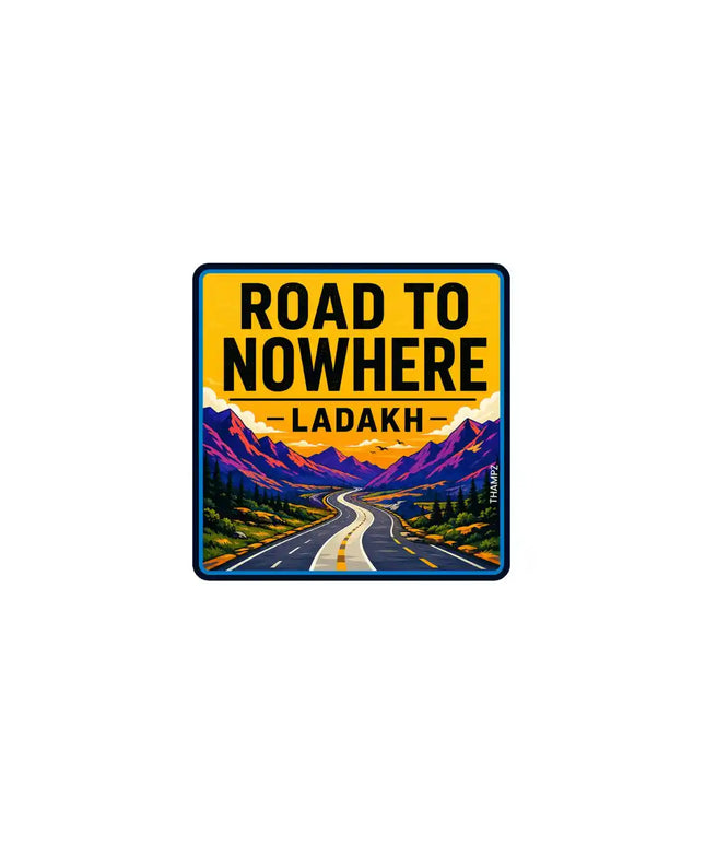 Road to Nowhere - Road Trip Adventure Glossy Vinyl Sticker
