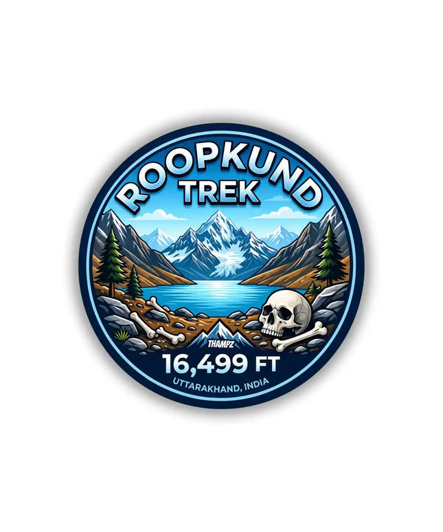 Roopkund Trek Skull Lake Pin Badge – Uttarakhand Travel Souvenir