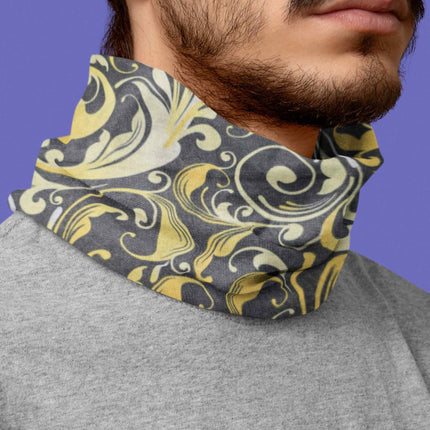 Royal Gold Swirl Seamless Unisex Bandana