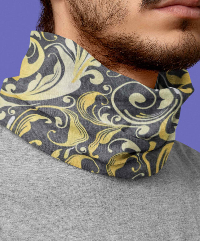 Royal Gold Swirl Seamless Unisex Bandana